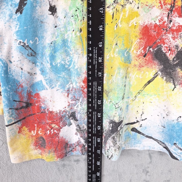 Jess & Jane Top Womens 2X Artsy Abstract Art To Wear Colorful Casual Rhinestones - Picture 6 of 8